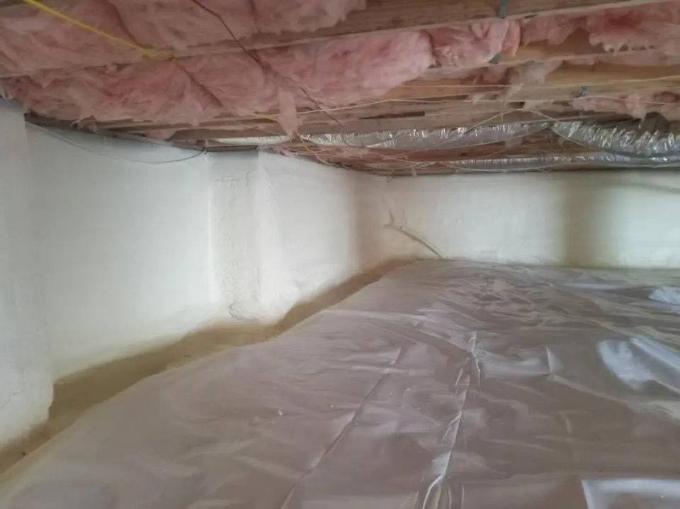Crawl space encapsulation with closed-cell spray foam for Spray Foam Roofing in Dighton