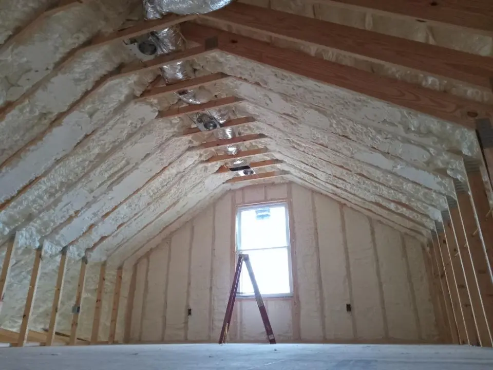 Spray foam roofing application for Crawl Space Insulation project in Dighton